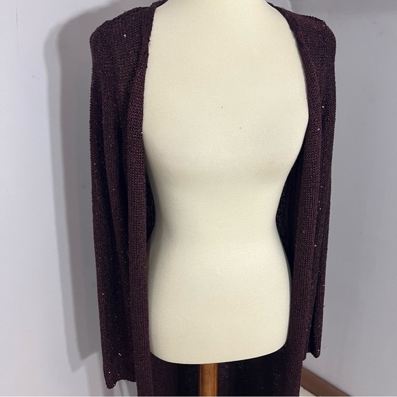 NWT WHBM Burgundy Long Cardigan Whimsigoth Vamp Dark Romance Knit Duster Sweater - Picture 8 of 8